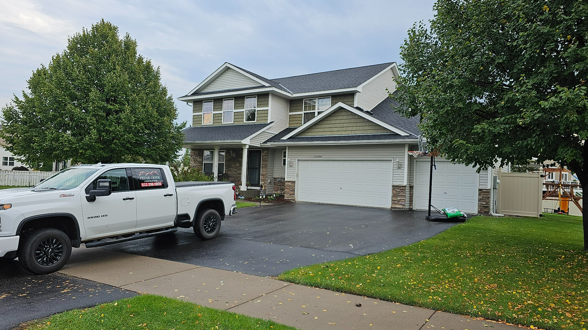 Roofing crew on residential project